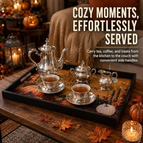 Decorations Wood Serving Tray with Handles, 17 × 12 inch in 17 × 12 inch in Bamboo, alternate view 6