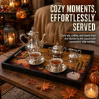 Decorations Wood Serving Tray with Handles, 17 × 12 inch in 17 × 12 inch in Bamboo, alternate view 6