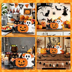 Decorations Wooden Ghost Table Sign Pumpkin Black Cat Table Centerpieces Standing Tabletop Decoration Happy for, alternate
