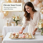 Decorative Gold Rim Display Trays 10 Pack 9 x 13 Inch Cardboard Platters in 9 x 13 Inch in Gold, White, alternate view 2