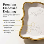 Decorative Gold Rim Display Trays 10 Pack 9 x 13 Inch Cardboard Platters in 9 x 13 Inch in Gold, White, alternate view 5
