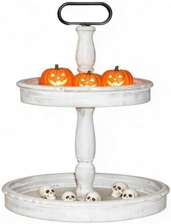 Decorative Trays - Two Tiered Tray Stand Rustic Tiered Tray Decor 2 Tiered Tray Serving Tray Seasonal & Holiday