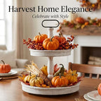 Decorative Trays - Two Tiered Tray Stand Rustic Tiered Tray Decor 2 Tiered Tray Serving Tray Seasonal & Holiday, alternate
