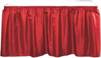 Decorator Table Skirt Ruffled Dobby Fabric Diamond Pattern Hook-and-Loop Adhesive, 10 Feet x 30 Inches, Red in