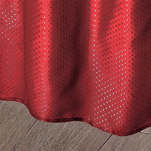 Decorator Table Skirt Ruffled Dobby Fabric Diamond Pattern Hook-and-Loop Adhesive, 10 Feet x 30 Inches, Red in, alternate