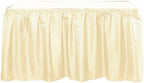 Decorator Table Skirt Ruffled Fabric Diamond Pattern Hook-and-Loop, Wedding Trade Baby Event Buffet, 10 Feet x