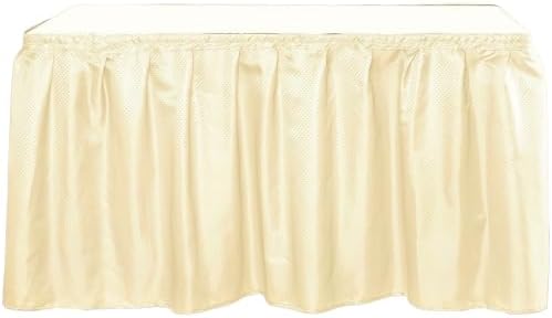 Decorator Table Skirt Ruffled Fabric Diamond Pattern Hook-and-Loop, Wedding Trade Baby Event Buffet, 10 Feet x