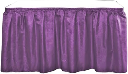 Decorator Table Skirt Ruffled Fabric Diamond Pattern Hook-and-Loop, Wedding Trade Baby Event Buffet, 13 Feet x