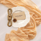 Deep Beige Cheesecloth Table Runner 120 Inches Fall Party Home Decorations, alternate view 2