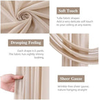 Deep Champagne Wedding Arch Draping Fabric 28" x19FT Sheer Curtain Drapes in 28" width x 19Ft length(4 Panels), alternate
