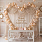 Deep Champagne Wedding Arch Draping Fabric 28" x19FT Sheer Curtain Drapes in 28" width x 19Ft length(4 Panels), alternate