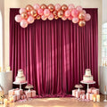 Deep Rose Backdrop Curtain for Wedding Parties Photo Backdrops 10x10ft in W5' x H10'(2 panels) in Deep Rose