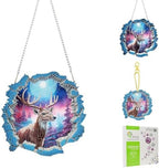Deer Diamond Painting Hanging Ornament Kit, DIY Special Shaped Rhinestone Window Hanging Kit, Suitable for Home