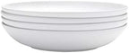 Delray 4-Piece Bone China Pasta Bowls White 37 oz in 9" Round Pasta Bowls (Set of 4) in White