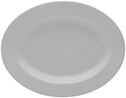 Delray Bone China Oval Serving Platter, 14-Inch in 14" Oval Platter in White