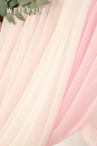 Deluxe Pink Artificial Wedding Arch Flowers with Drapes Kit-Pack of 5, 2pcs Flower Arrangements 3pcs Hanging, alternate view