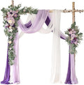 Deluxe Purple Artificial Wedding Arch Flowers with Drapes Kit-Pack of 5, 2pcs Flower Arrangements 3pcs Hanging