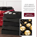 Deluxe Rolling Ornament Chest - 100pc Christmas Decoration Storage with Dividers & Trays, alternate view 4