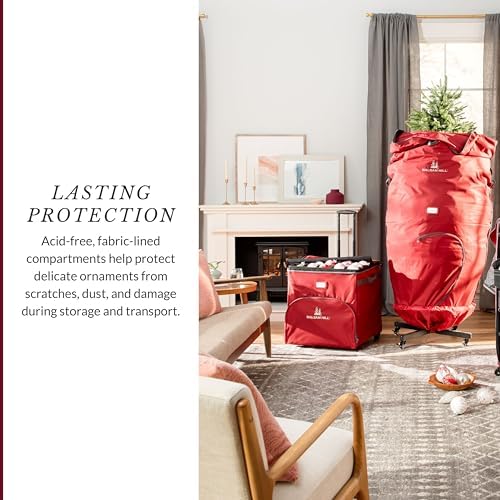 Deluxe Rolling Ornament Chest - 100pc Christmas Decoration Storage with Dividers & Trays, alternate view 5