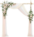 Deluxe Spring Artificial Wedding Arch Flowers with Drapes Kit in Pk-cream