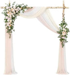 Deluxe Spring Artificial Wedding Arch Flowers with Drapes Kit in Pk-cream