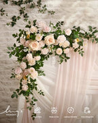 Deluxe Spring Artificial Wedding Arch Flowers with Drapes Kit in Pk-cream, alternate view 3
