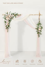 Deluxe Spring Artificial Wedding Arch Flowers with Drapes Kit in Pk-cream, alternate view 5