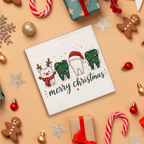 Dental Christmas Decor, Cute Christmas Teeth Wooden Sign Decorations, alternate view 4