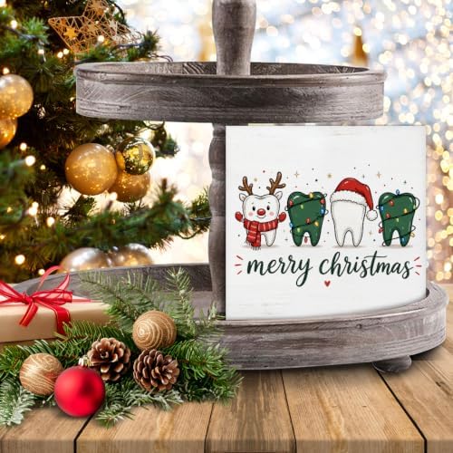 Dental Christmas Decor, Cute Christmas Teeth Wooden Sign Decorations, alternate view 7