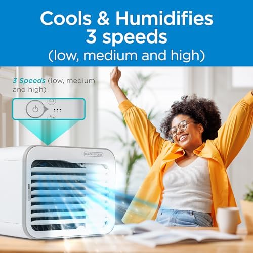 Desktop Air Cooler, Personal Portable Fan with 3-Speeds, Evaporative Air Cooler with 0.5L Water Tank, Air Cooler, alternate