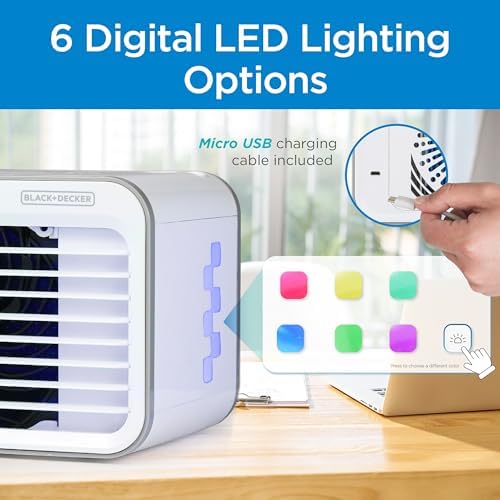 Desktop Air Cooler, Personal Portable Fan with 3-Speeds, Evaporative Air Cooler with 0.5L Water Tank, Air Cooler, alternate