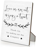 Dessert Bar Sign, Love Is Sweet Enjoy a Treat Sign for Dessert Table, Wedding Engagement Bridal Shower Wooden