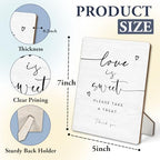 Dessert Bar Sign, Love Is Sweet Please Take a Treat Sign for Dessert Table Wooden Stand Sign 5"X7", Wedding, alternate view 3