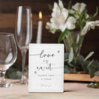 Dessert Bar Sign, Love Is Sweet Please Take a Treat Sign for Dessert Table Wooden Stand Sign 5"X7", Wedding, alternate view 5