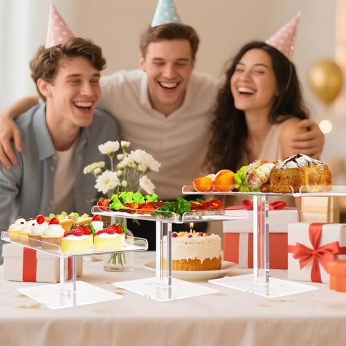 Dessert Cupcake Stand, 3 Set Acrylic Tiered Serving Tray for Dessert Table Display, Cup Cake Holder for Tea, alternate view 2