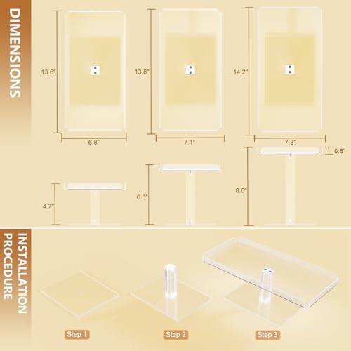 Dessert Cupcake Stand, 3 Set Acrylic Tiered Serving Tray for Dessert Table Display, Cup Cake Holder for Tea, alternate view 3