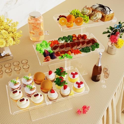 Dessert Cupcake Stand, 3 Set Acrylic Tiered Serving Tray for Dessert Table Display, Cup Cake Holder for Tea, alternate view 6