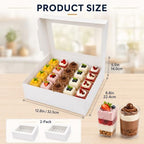 Dessert Shooter Boxes 2-Pack, 24-Slot Dessert Carrier Boxes for Wedding Catering and Party Display, Cupcake, alternate view 3