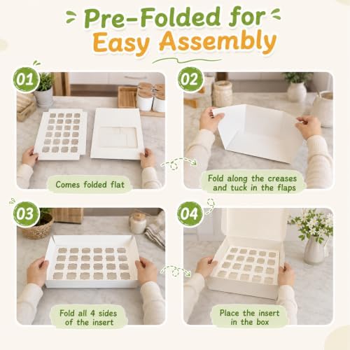 Dessert Shooter Boxes 2-Pack, 24-Slot Dessert Carrier Boxes for Wedding Catering and Party Display, Cupcake, alternate view 4