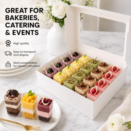 Dessert Shooter Boxes 2-Pack, 24-Slot Dessert Carrier Boxes for Wedding Catering and Party Display, Cupcake, alternate view 6