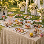 Dessert Table Display Set 13PCS, 3-Tier Cupcake Stand Set with Metal Gold Rods, 3 Round & 3 Square Dessert, alternate view 2