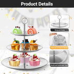 Dessert Table Display Set, 2pcs 3 Tier Metal Serving Tray Cake Display Stand Set, Cup Cake Tower Stand Fruit, alternate view
