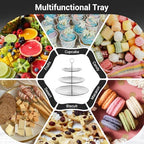 Dessert Table Display Set, 2pcs 3 Tier Metal Serving Tray Cake Display Stand Set, Cup Cake Tower Stand Fruit, alternate view