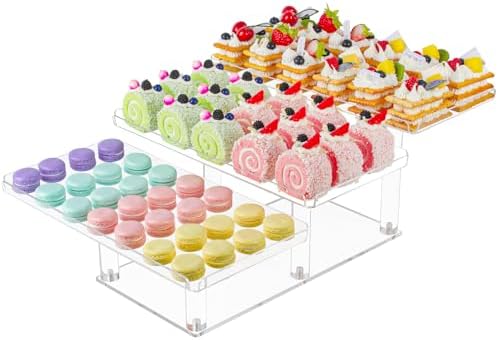 Dessert Table Display Set 3 Tier, Clear Acrylic Stands for Cupcakes Dessert Pastry Food Treat, Tiered Buffet