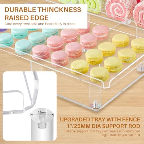 Dessert Table Display Set 3 Tier, Clear Acrylic Stands for Cupcakes Dessert Pastry Food Treat, Tiered Buffet, alternate view