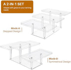 Dessert Table Display Set 3 Tier, Clear Acrylic Stands for Cupcakes Dessert Pastry Food Treat, Tiered Buffet, alternate view