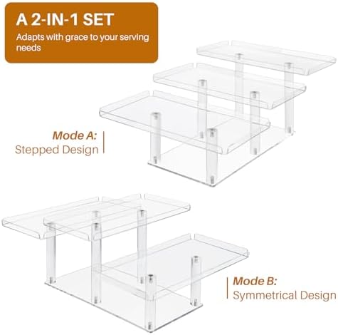 Dessert Table Display Set 3 Tier, Clear Acrylic Stands for Cupcakes Dessert Pastry Food Treat, Tiered Buffet, alternate view
