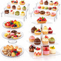 Dessert Table Display Set, 6 PCS Acrylic Cake Stands & Cupcake Tower in Clear