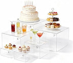 Dessert Table Display Set,6pcs Buffet Risers, Cake Ttand, Transparent Buffet Risers, Acrylic Boxes For Display