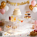 Dessert Table Display Set,6pcs Buffet Risers, Cake Ttand, Transparent Buffet Risers, Acrylic Boxes For Display, alternate
